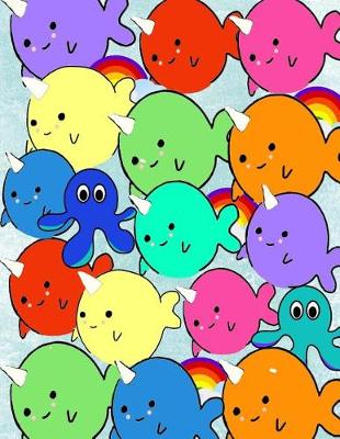 Book cover for Cute Kawaii Baby Narwhals Rainbow Notebook